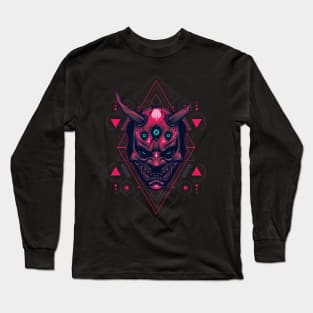 Devil face sacred geometry Long Sleeve T-Shirt